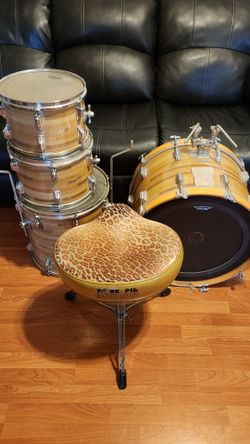 Rogers drums 4 piece late sixties LOOK butcher block