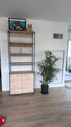 West Elm Industrial Solid Wood Modular Open & Closed Storage (33") Bookcase.