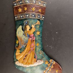 Unique Metal Stocking Wall Decor-could use for Flowers
