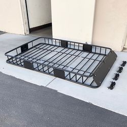 (NEW) $145 Roof Rack Cargo Basket Universal 64x39” Car Top Luggage Holder Carrier 150 LBS max