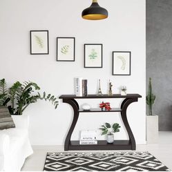 Entryway 47" SImple Style MDF Accent Console Table, Brown