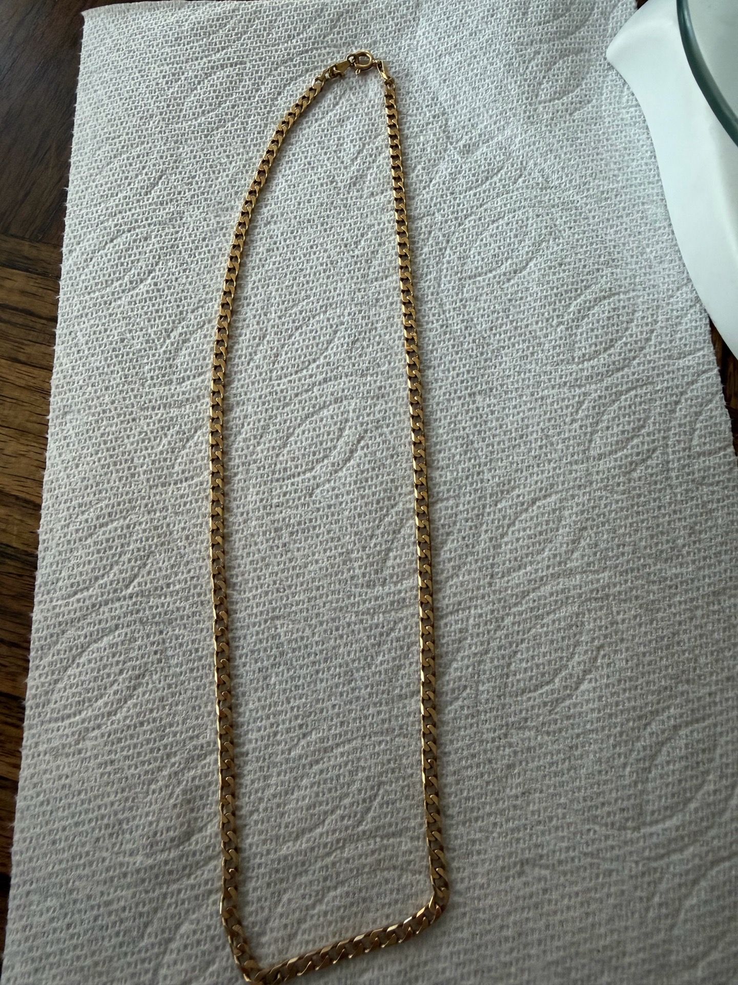 18k gold curb chain necklace 19g
