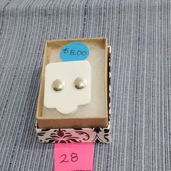 Mexican 926 Silver Earrings (Flat) New