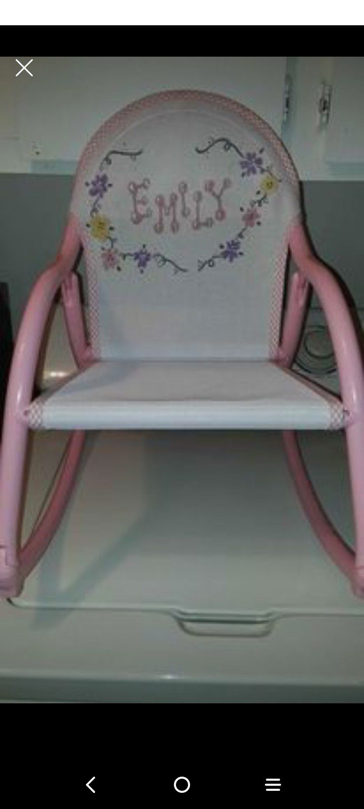 Hoohobbers In Personalized Emily Folding Rocking Chair Ages One And A Half To Five