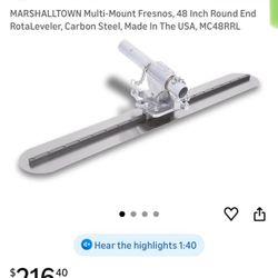 MARSHALLTOWN Multi-Mount Fresnos, 48 Inch Round End RotaLeveler, Carbon Steel, Made In The USA, MC48RRL