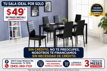 Black Glass Dining Table Set with 6 Chairs
