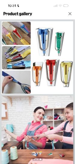 Bias Tape Makers Kit of 5 Sizes 1/4" 3/8" 1/2" 3/4" 1" DIY Quilting Tools Kit