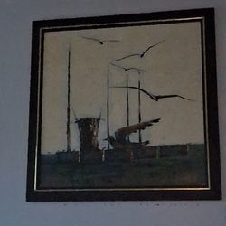 (MAKE A OFFER/ NOT PRINTED)Bird And Boat Painting