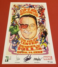 Cup O Joe Limited Marvel Poster Print SIGNED x3 Stan Lee, Joe Quesada, and Mayhew Mayhew