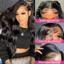 250% Density  13x4 Body Wave Lace Front Wigs Human Hair Pre Plucked 13x4  Frontal Wigs Human Hair HD Lace Body Wave Wig 100% Human Hair Wigs