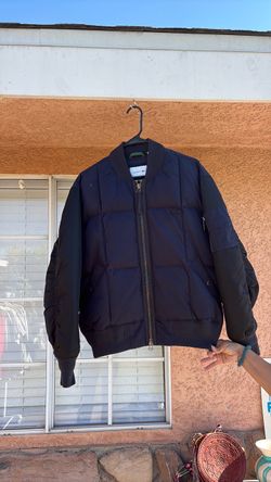 Lacoste Navy Quilted Bomber Jacket