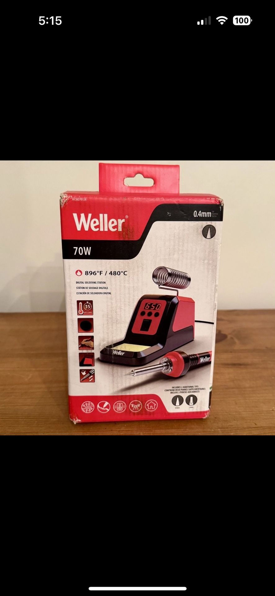 New Weller Soldering Iron 70-Watt 120-Volt Digital Soldering Station Bonus Tips