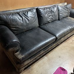 XL Faux-Leather Sofa