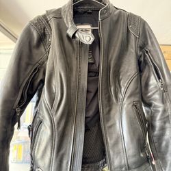 HARLEY DAVIDSON WOMEN'S SMALL 115TH ANNIVERSARY BLACK LEATHER JACKE