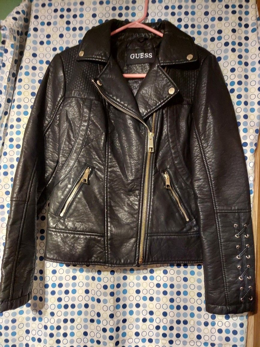 Guess Women's Leather Moto Jacket Size Medium  $35.00