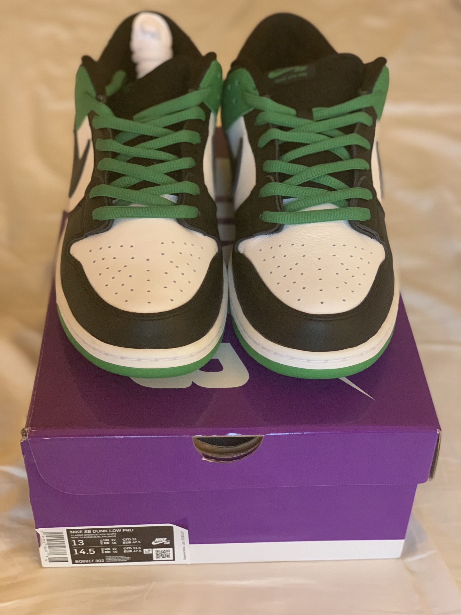 Nike SB Dunk Low Pro CLASSIC GREEN size 13M “BQ6817 302”