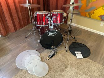 PDP complete drum set 5 piece 22 12 13 16 14” new quiet cymbals throne $375 cash 2491 n Euclid ave Upland 91784