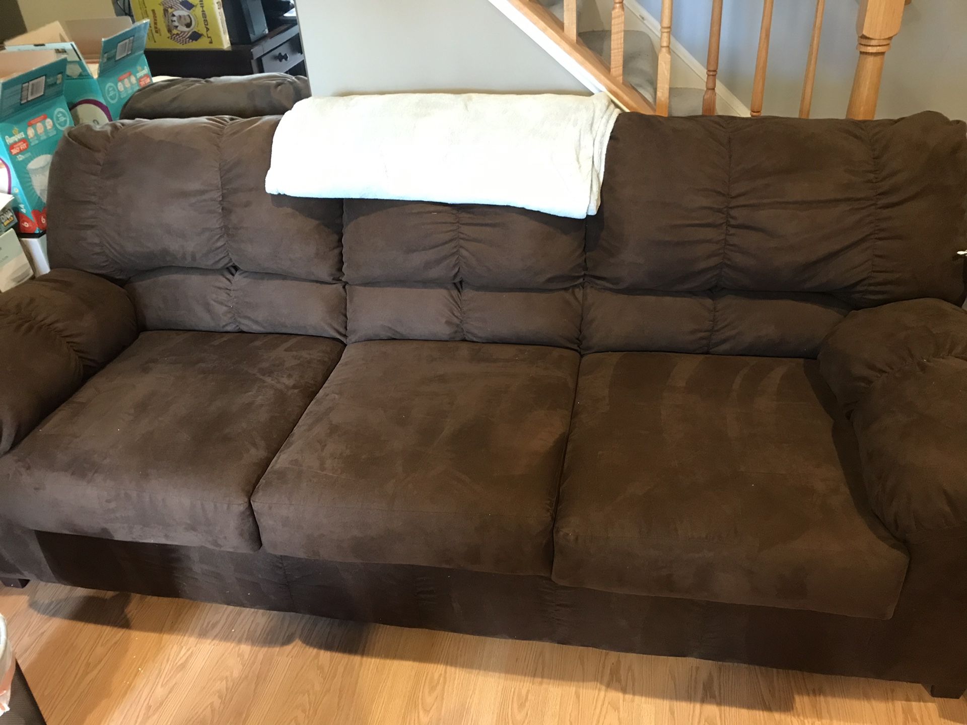 Microfiber couch - like new!