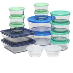 Anchor Hocking 30 pc. Glass Food Storage Set with SnugFit Lids only 30$ 