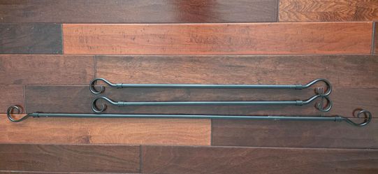Black Metal Curtain Rods Set
