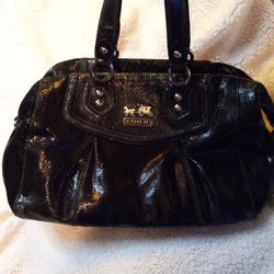 COACH Black Leather handbag W/ Shoulder Strap 