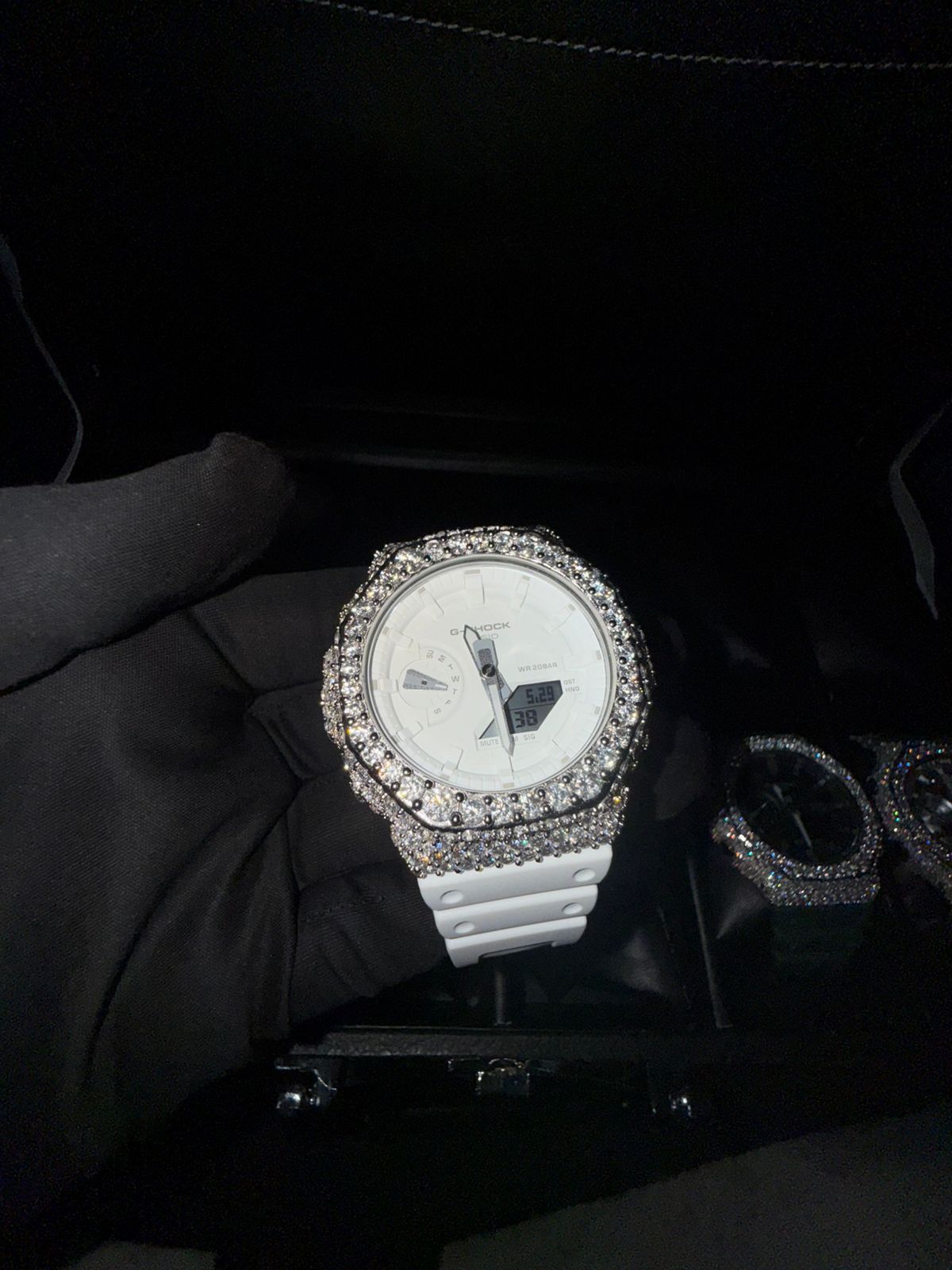 Iced out moissanite gshock