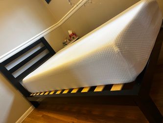 Single twin bed, frame and mattress