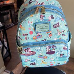 Original Disney Parks Loungefly Backpack Blue  , Leather 