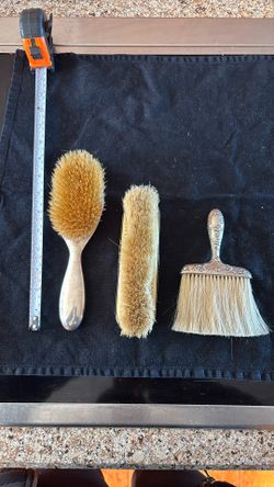 Sterling silver antique brush set
