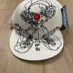 Vintage Jelly Roll Fitted White Clown Hat 7 1/2