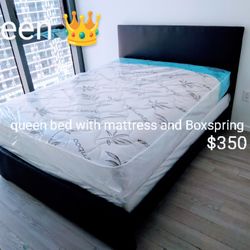 $350 Queen Bed With Mattress And Boxspring Brand New Free Delivery Free Assembly 