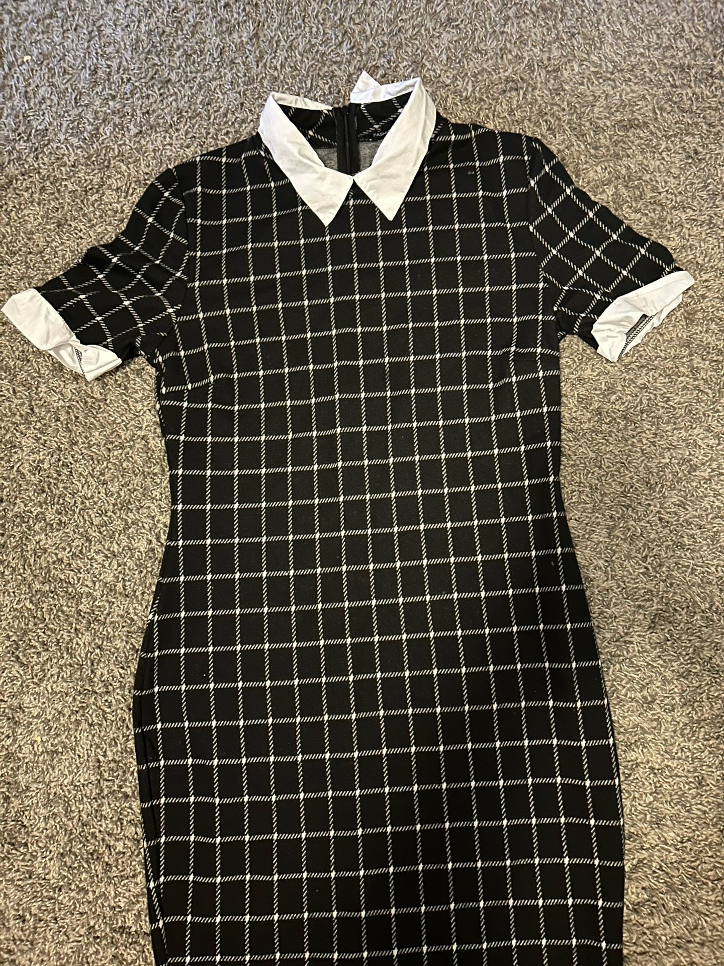 Black And White Collared Dress 