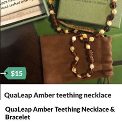 QuaLeap Amber Teething Necklace And Bracelet