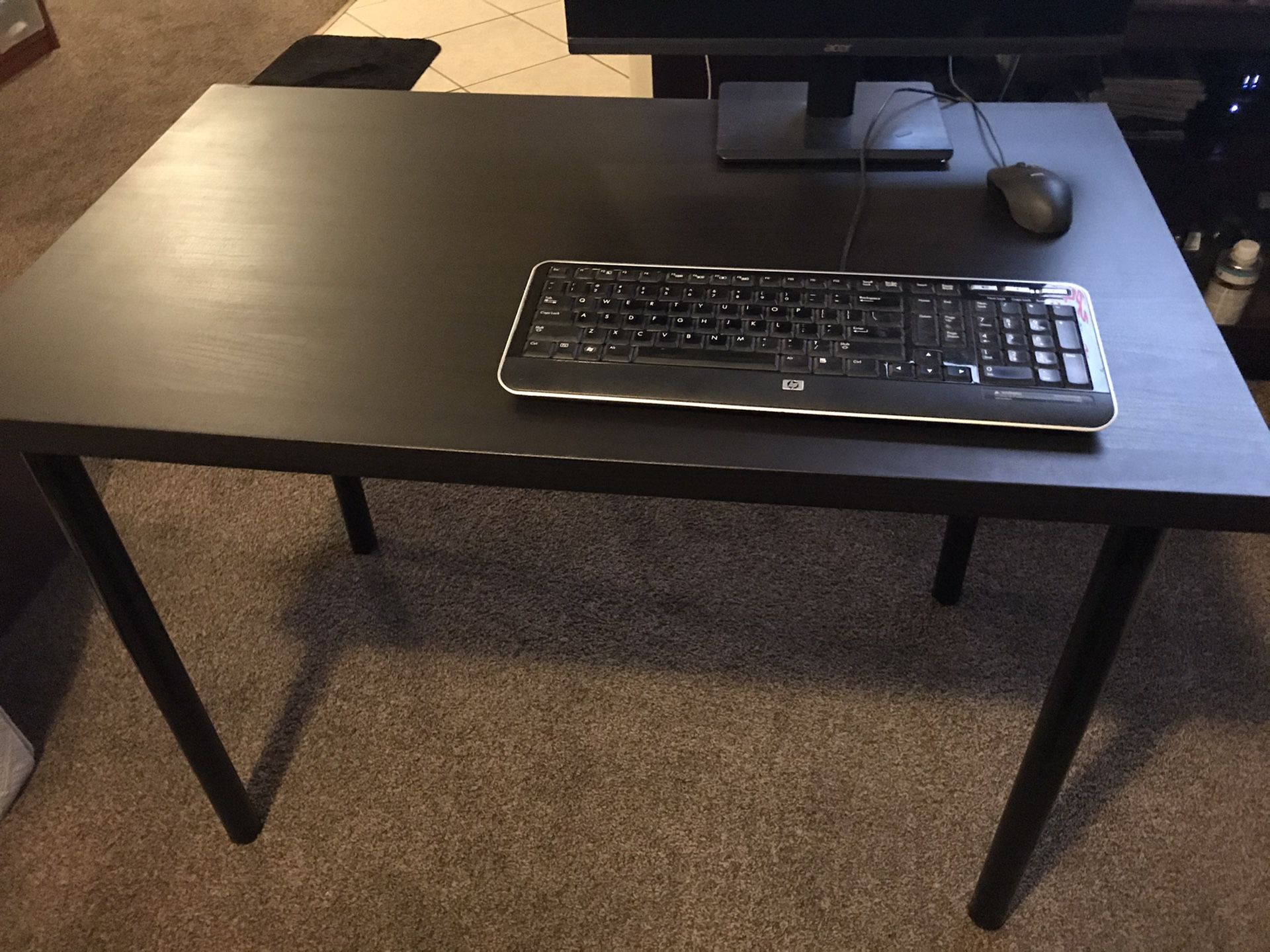 2 - Ikea Black desk table 39 x 24” & 48 x 24”