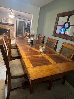 a nice table with six chairs