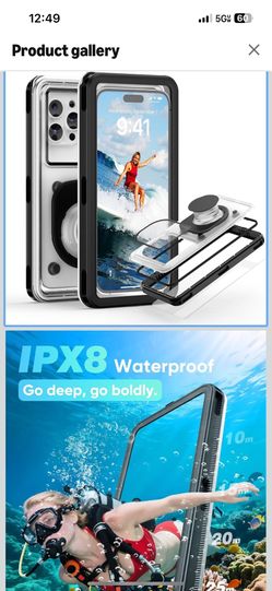 Waterproof Phone Pouch Case 7.5", 2025 Upgraded IPX8 Waterproof Phone Case for Snorkeling, Universal Fit for iPhone 16 Pro Max 15 14 13, Galaxy S25, B