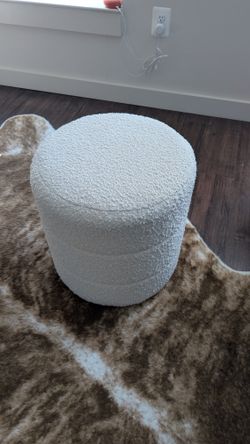 Boucle Cream Color Ottoman