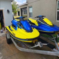 2 Jet Skis + Double Trailer — Ready for Water — Clean Titles — $15,900 OBO