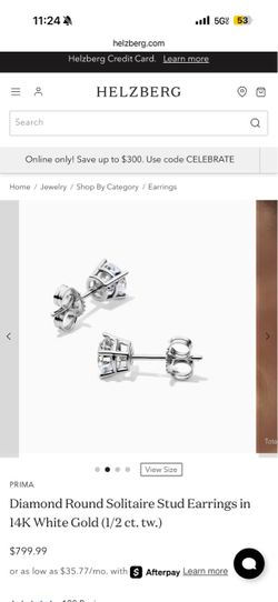Diamond Round Stud Earrings in 18K White Gold (1/2 ct. tw.) - Natural Diamonds