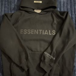Black Essentials Hoodie With Reflective Wrist