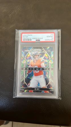 Bo Nix Rookie Prizmatic Green Wave!!! PSA 10!!!