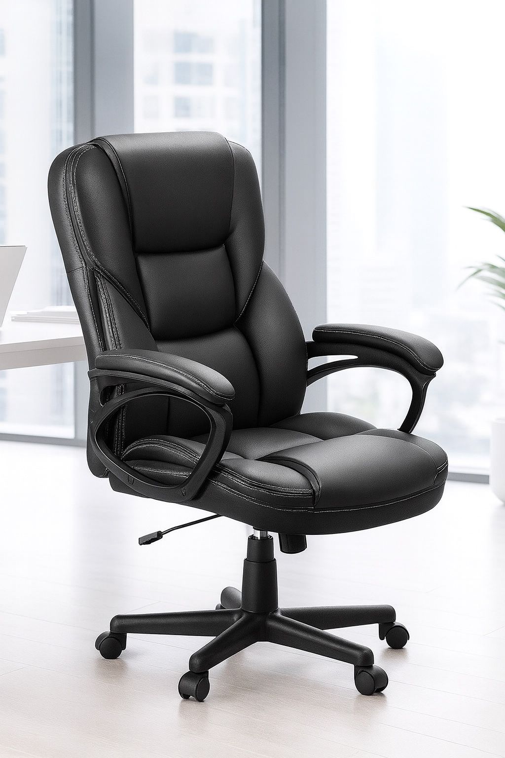 New Heavy Duty High Back Executive Office Chair Adjustable Home Task Chair Swivel PU Leather Computer Chair with Lumbar Support   New in box. T OCBC9M