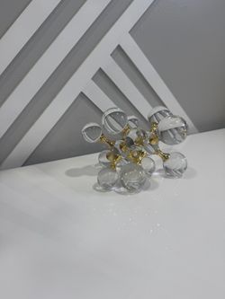 Modern Gold & Glass Decorative Sculpture – Luxury Home Decor