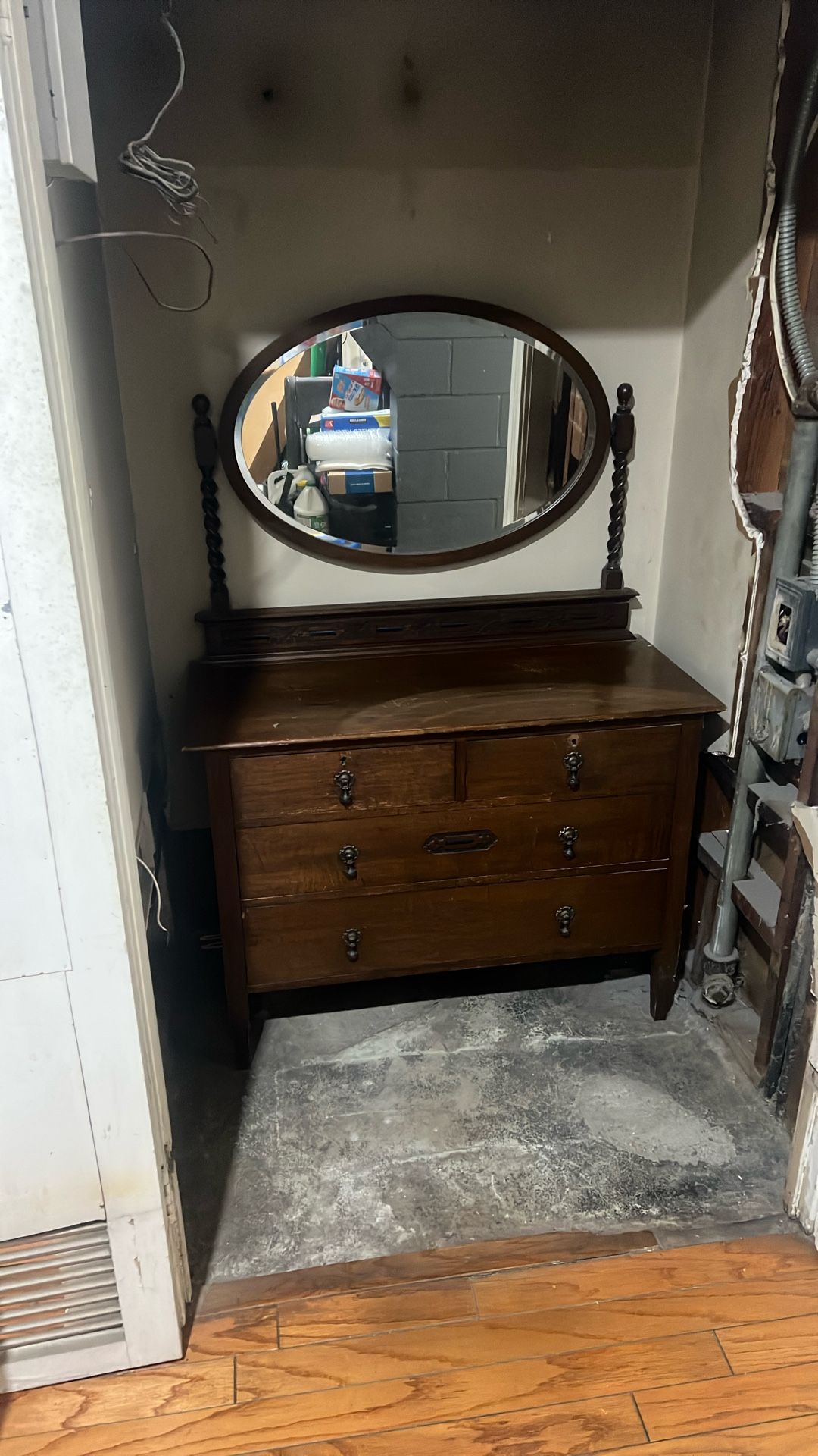 Antique Dresser With Mirror Very Nice And Small