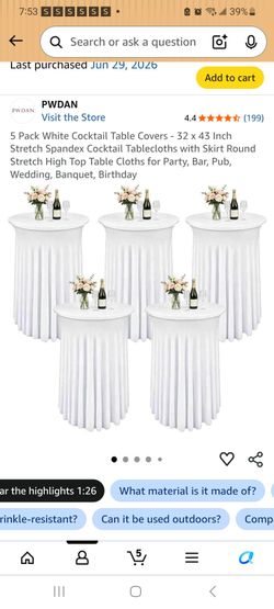 Cocktail table covers