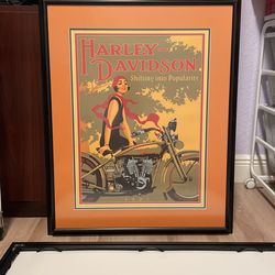 Vintage Harley Davidson “Shifting into Popularity” Poster