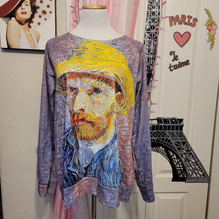 Self-Portrait Van Gogh Art Sweatshirt Size XL-1XL