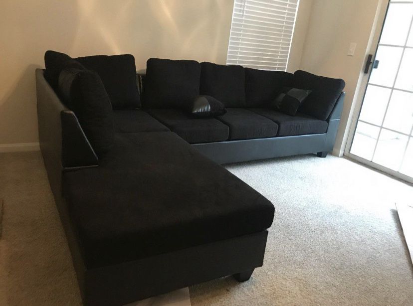Brand New Black Multicolored Sofa With Ottoman $675
