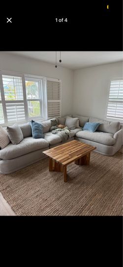 Wood coffee table
