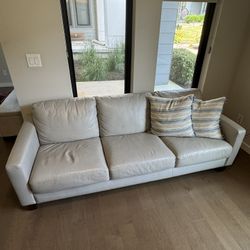Modern Gray Leather Couch